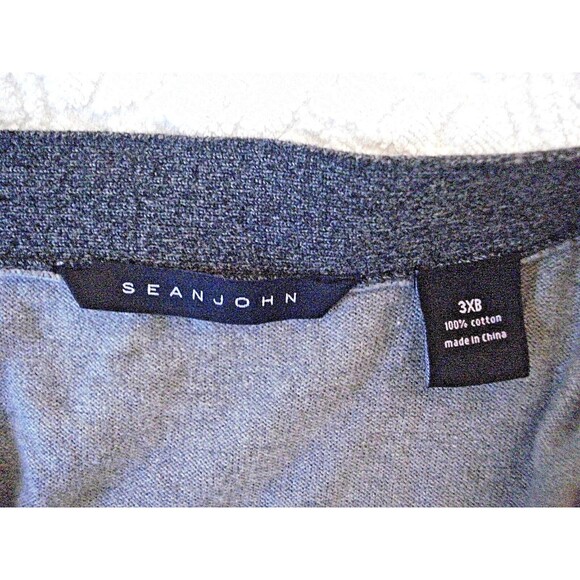 Sean John Grandpa Cardigan Gray Sweater Button Front 100% Cotton Mens Size 3XB - Picture 6 of 6